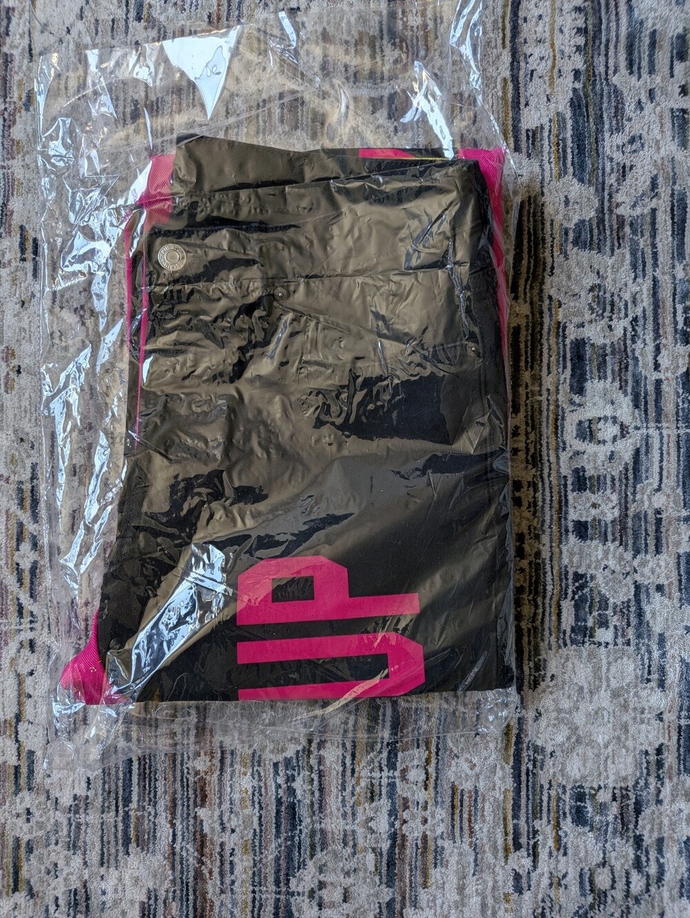 That's A Awful Lot Of Cough Syrup Denim Contrast Flare Pants Black Pink Size 34 - Picture 4 of 9